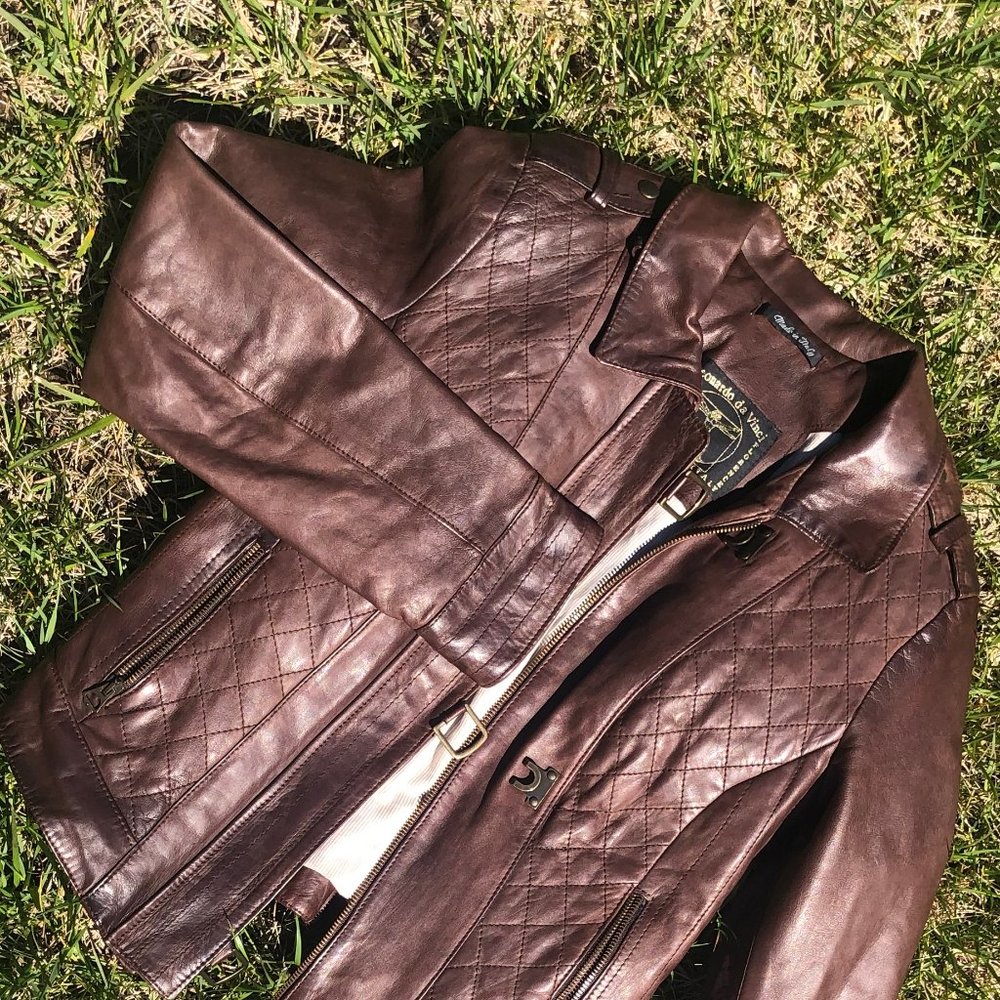 Neutral Italian Leather Jacket